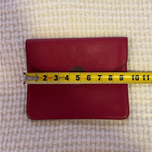 Gap Leather Envelope Style Clutch Deep Red - Picture 9 of 9